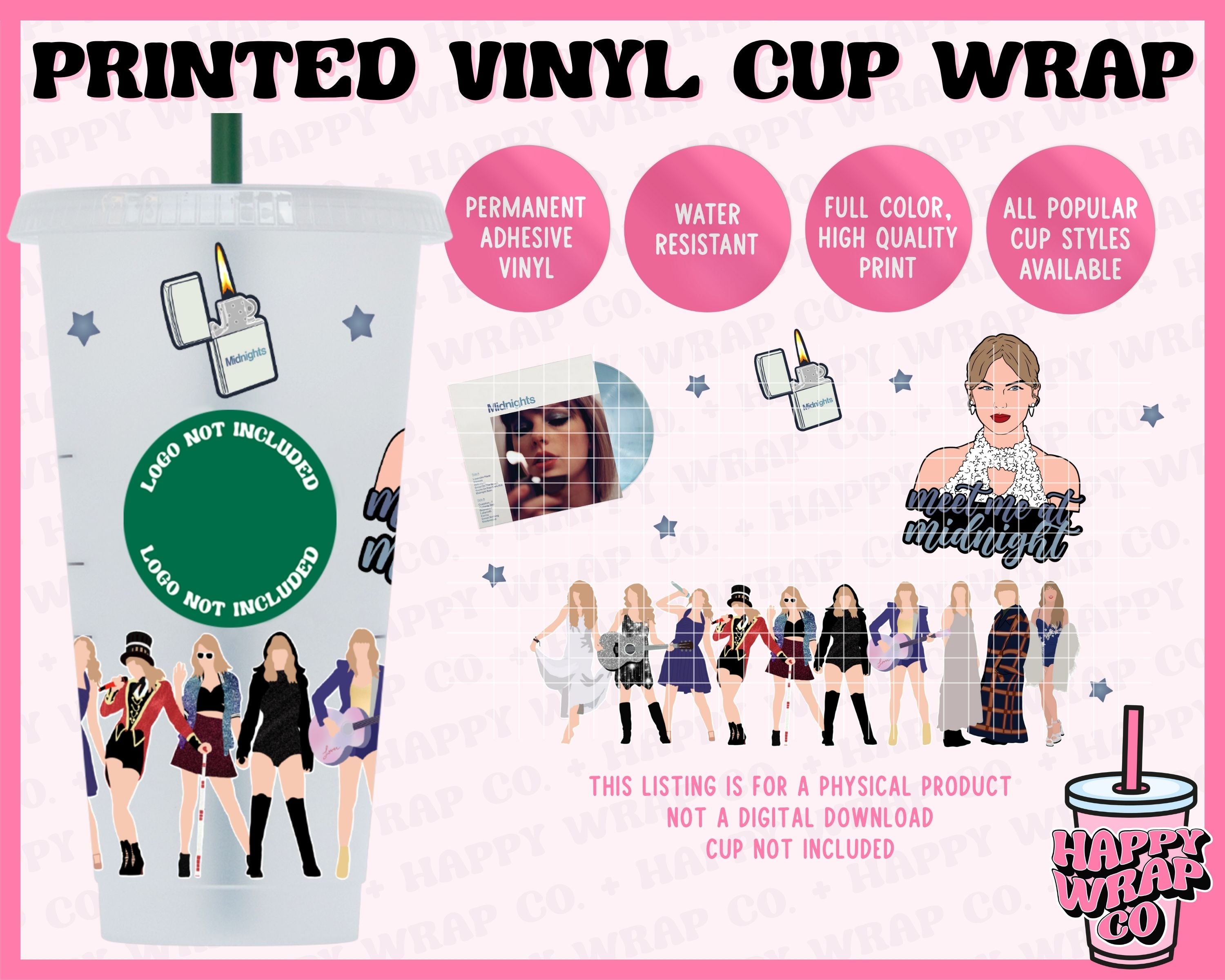 TS Eras Tour - UVDTF Cold Cup Wrap (Ready-to-Ship) – Happy Wrap Co.