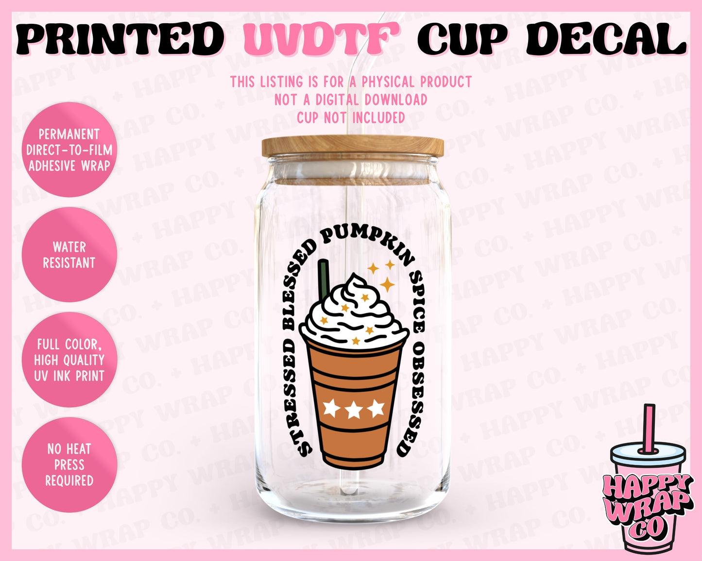 Pumpkin Spice Obsessed - UVDTF Cup Decal (Ready-to-Ship)