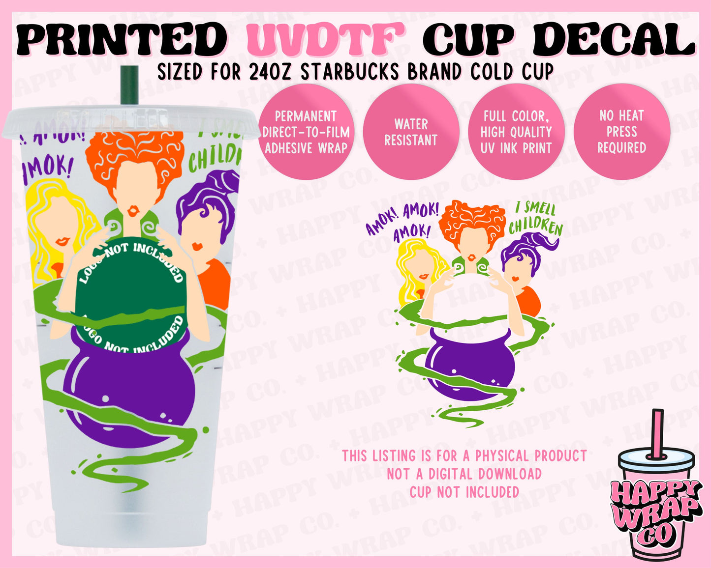 Witch Sisters - UVDTF Cup Decal (Ready-to-Ship)