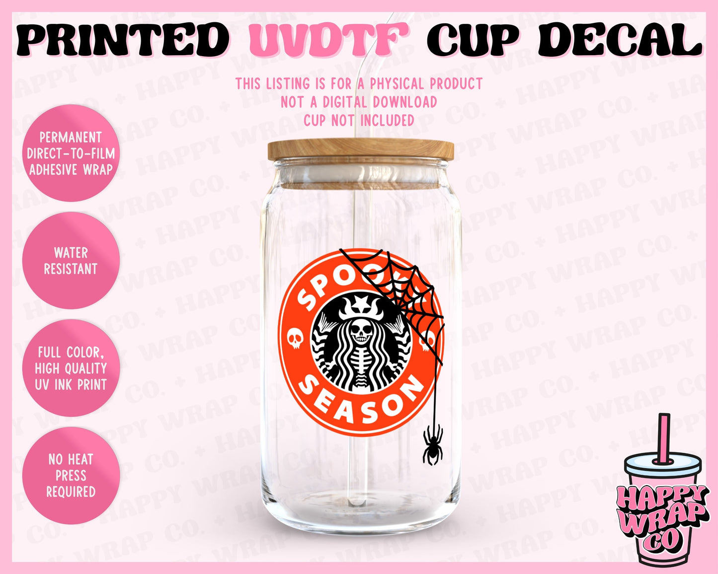 Spooky Season Coffee - UVDTF Cup Decal (Ready-to-Ship)