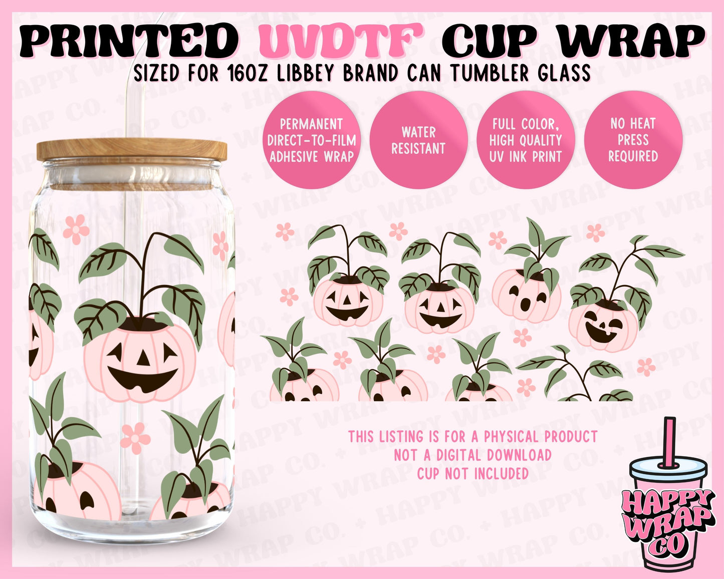 Pumpkin Planters - UVDTF Beer Can Glass Wrap (Ready-to-Ship)