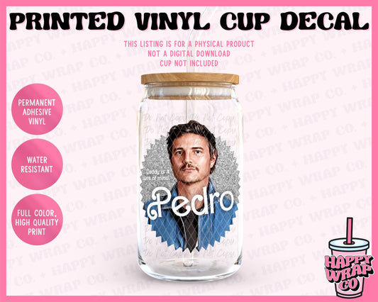 Pedro Pascal Barbie Land - Vinyl Cup Decal