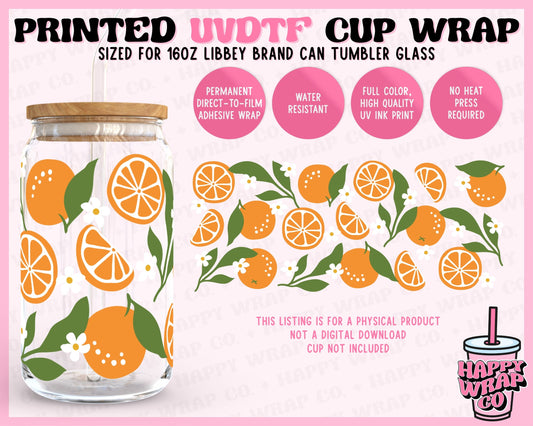 Oranges - UVDTF Beer Can Glass Wrap (Ready-to-Ship)