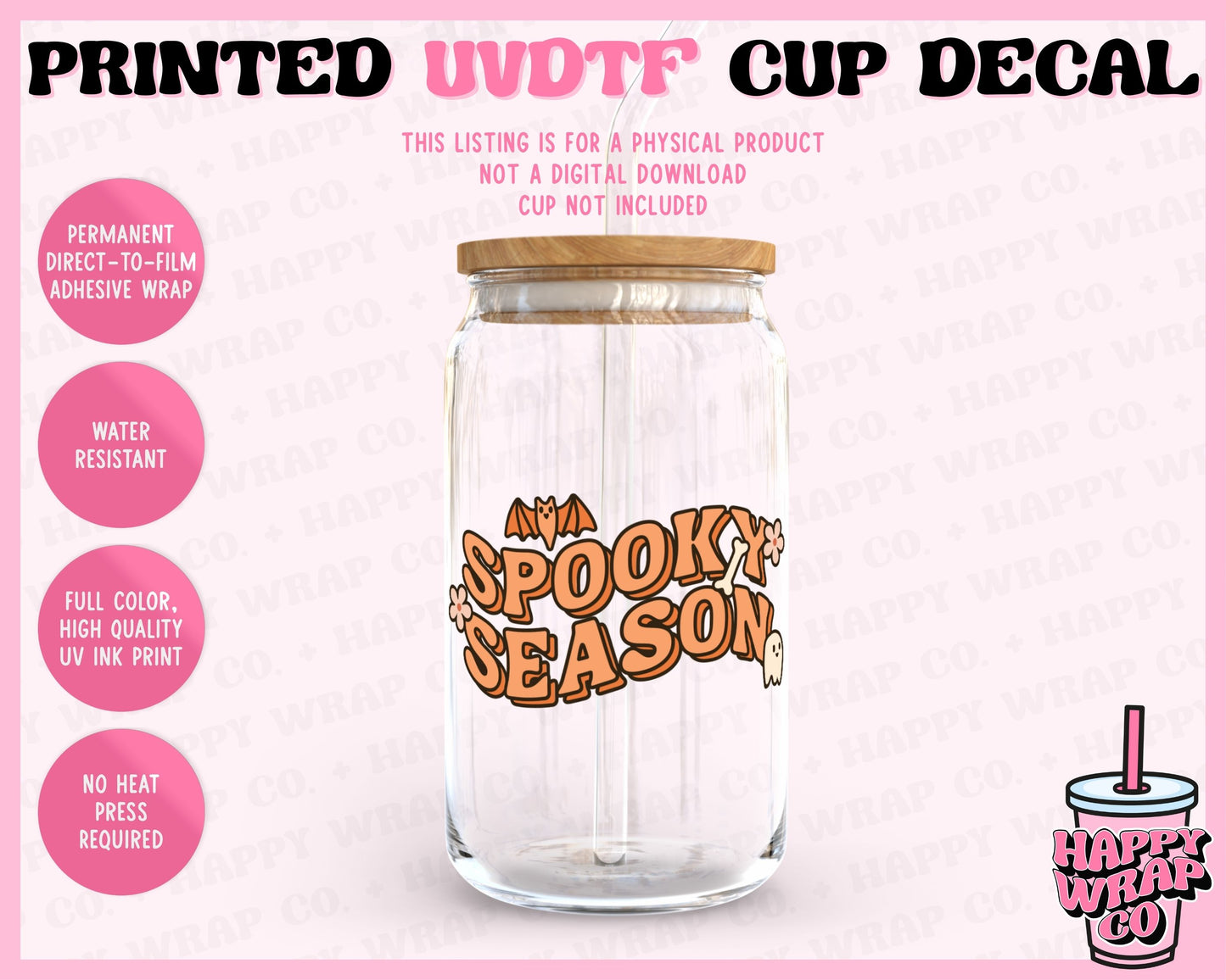 Spooky Season - UVDTF Cup Decal (Ready-to-Ship)