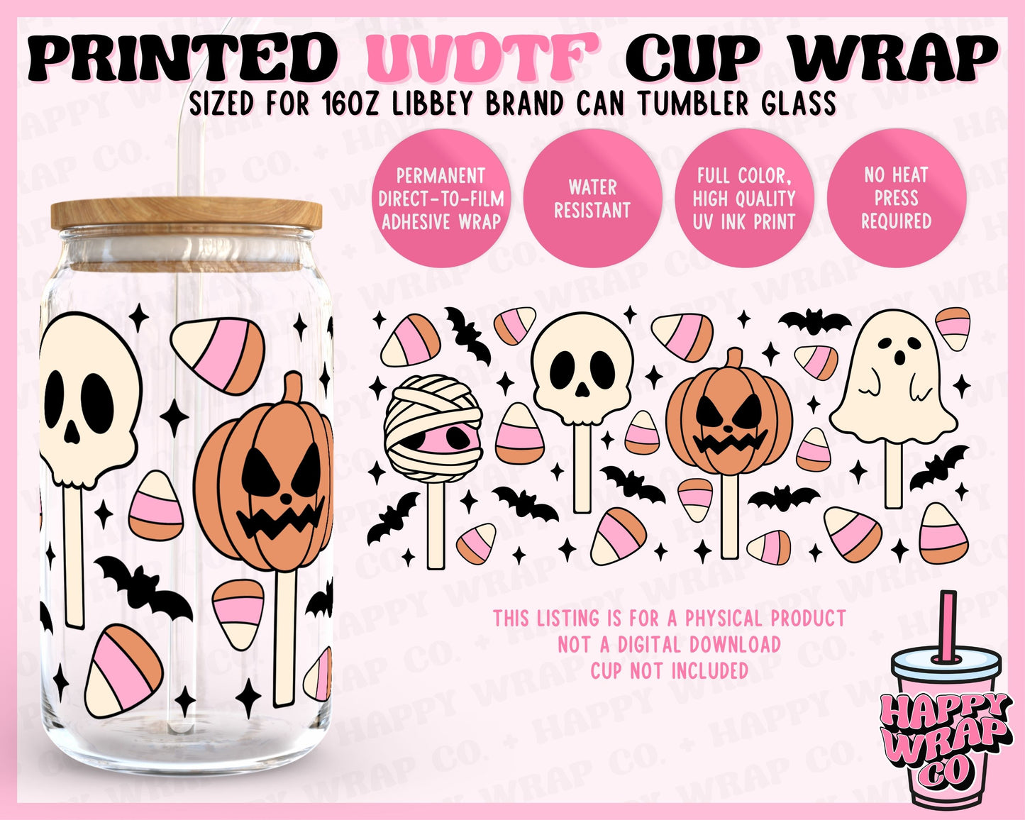 Halloween Treats - UVDTF Beer Can Glass Wrap (Ready-to-Ship)