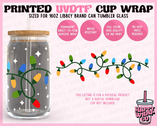 Christmas Lights - UVDTF Beer Can Glass Wrap (Ready-to-Ship)