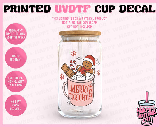 Merry and Bright - UVDTF Cup Decal (Ready-to-Ship) (Double-Sided)