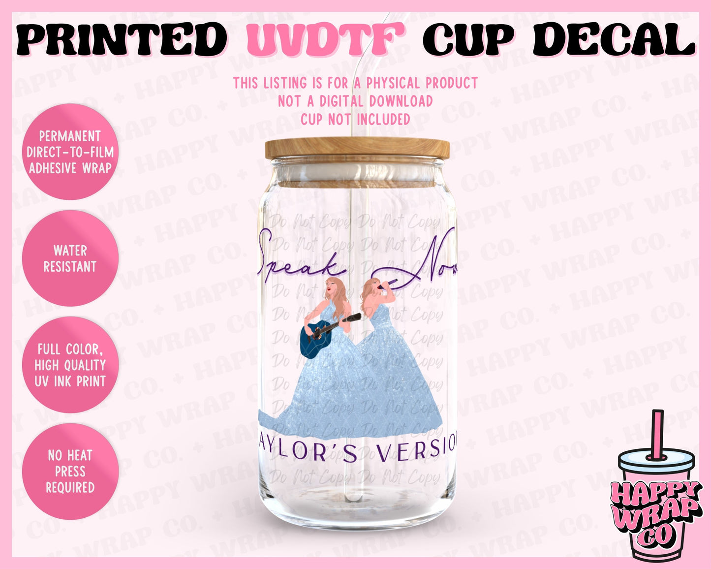 Speak Now TV Blue Dress - UVDTF Cup Decal (Ready-to-Ship)
