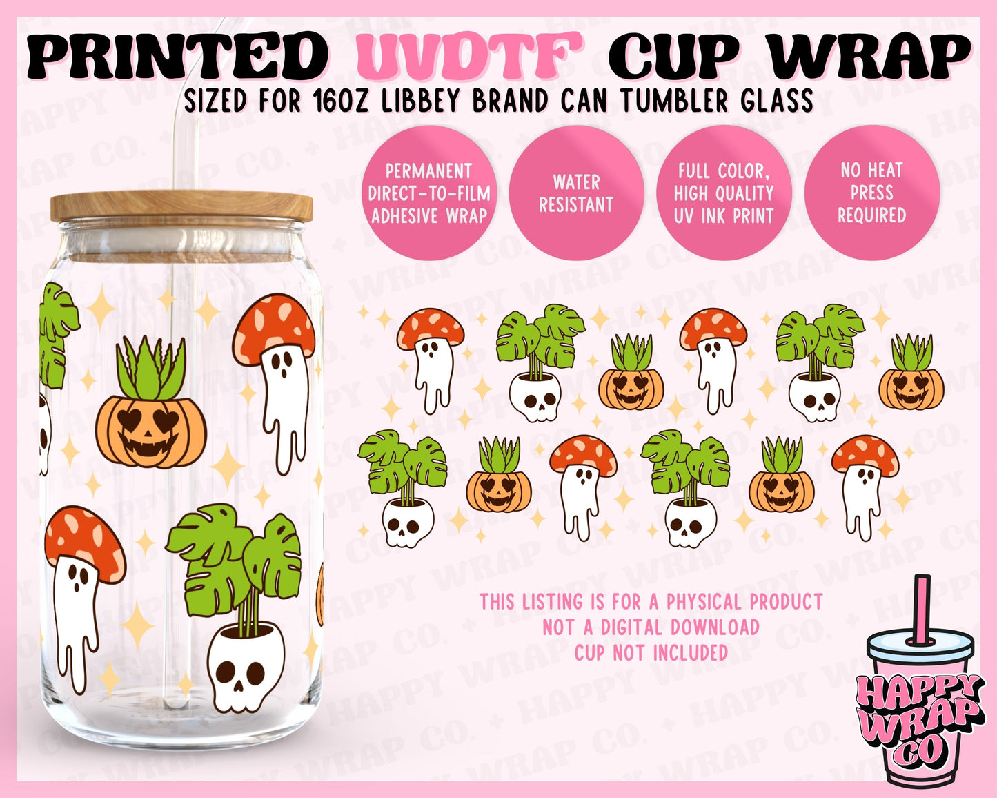 Spooky Planters - UVDTF Beer Can Glass Wrap (Ready-to-Ship)