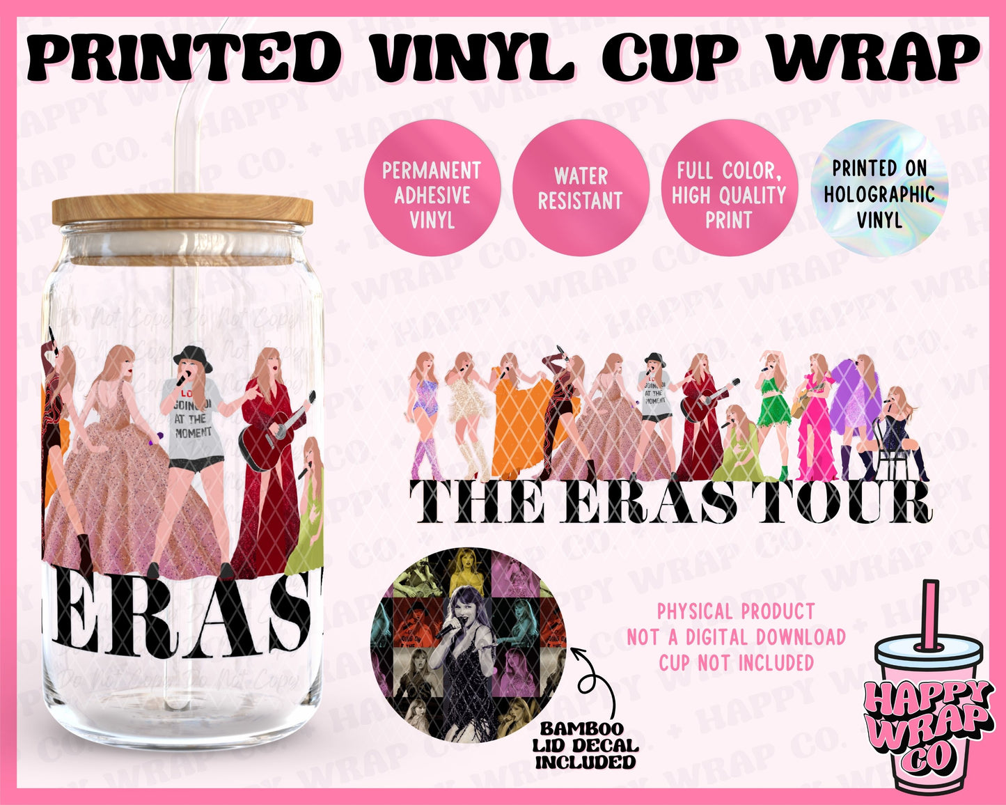 Glass cup wraps (vinyl)