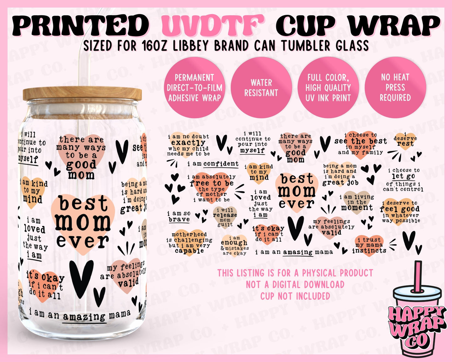 Best Mom Ever - UVDTF Beer Can Glass Wrap (Ready-to-Ship)