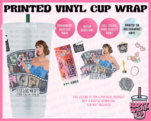 TS Eras Tour Movie - Unbranded Holographic Vinyl Cold Cup Wrap