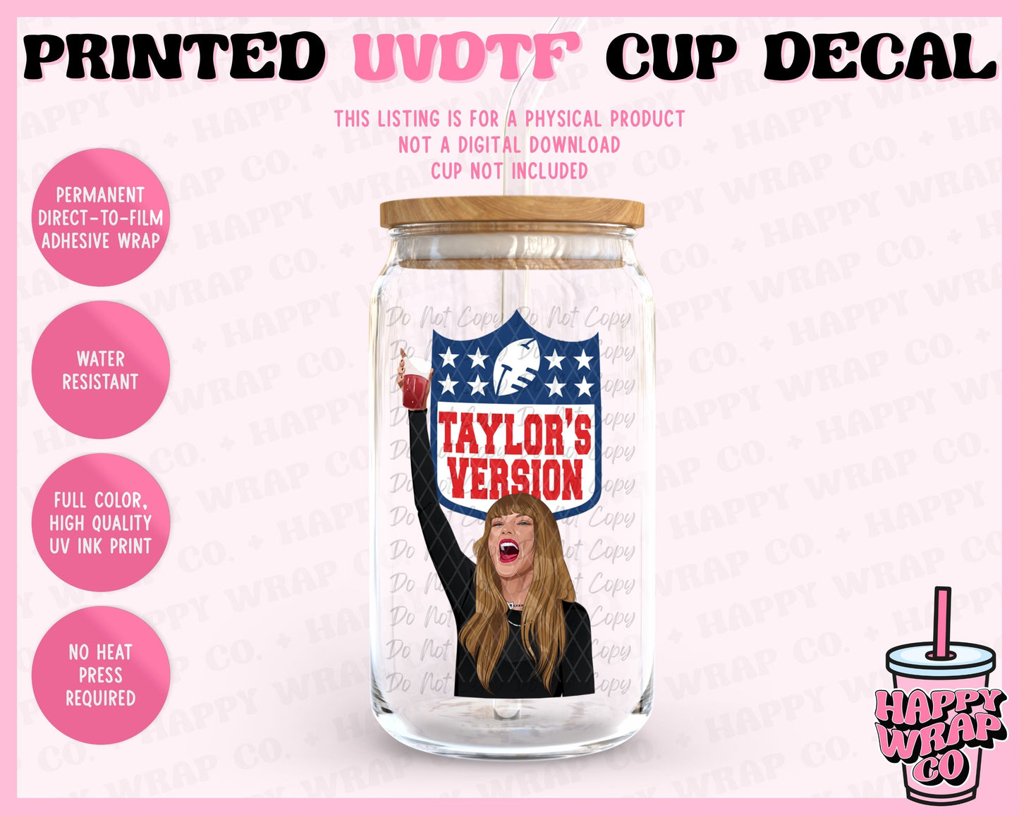 Football Taylor's Version - UVDTF Cup Decal (Ready-to-Ship) (Double-Sided)