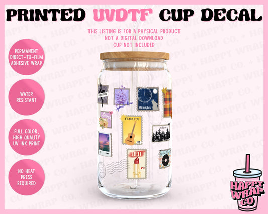 TS Eras Postage Stamps - UVDTF Cup Decal (Ready-to-Ship)