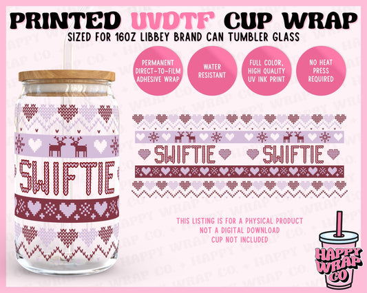 Swiftie Fair Isle - UVDTF Beer Can Glass Wrap (Ready-to-Ship)