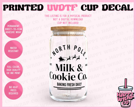 North Pole Milk and Cookie Co. - UVDTF Cup Decal (Ready-to-Ship)