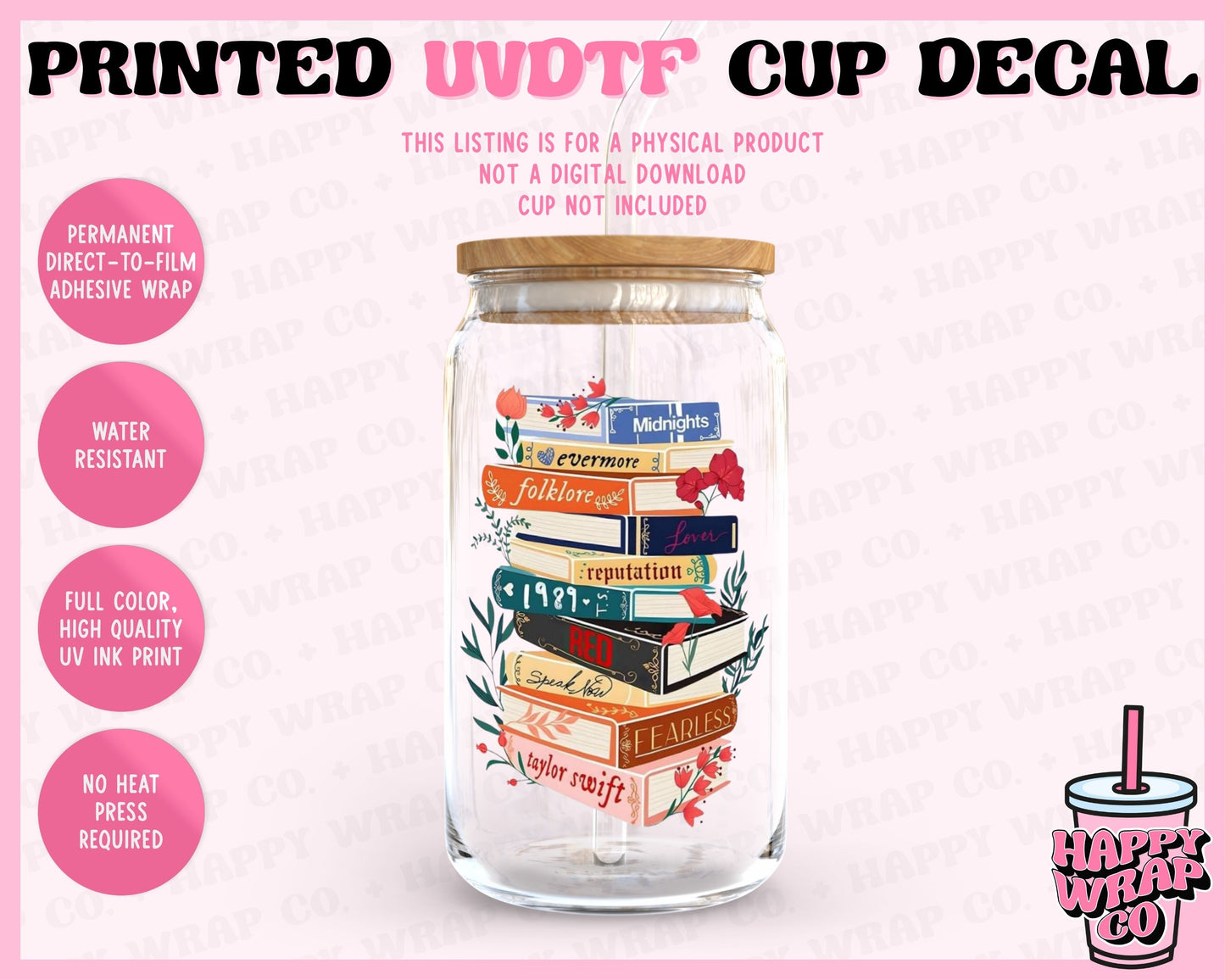 TS Eras Books - UVDTF Cup Decal (Ready-to-Ship)