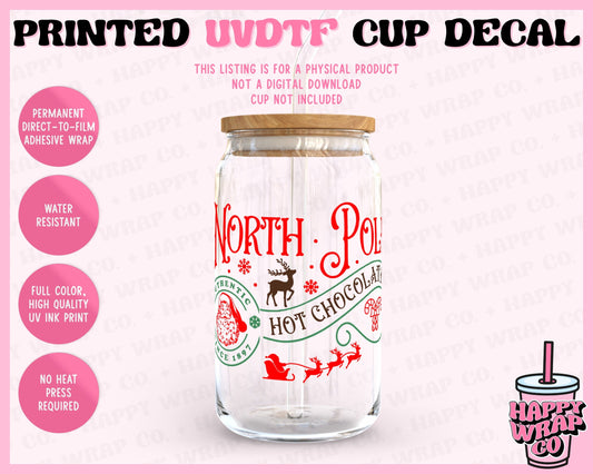 North Pole Hot Chocolate - UVDTF Cup Decal (Ready-to-Ship)