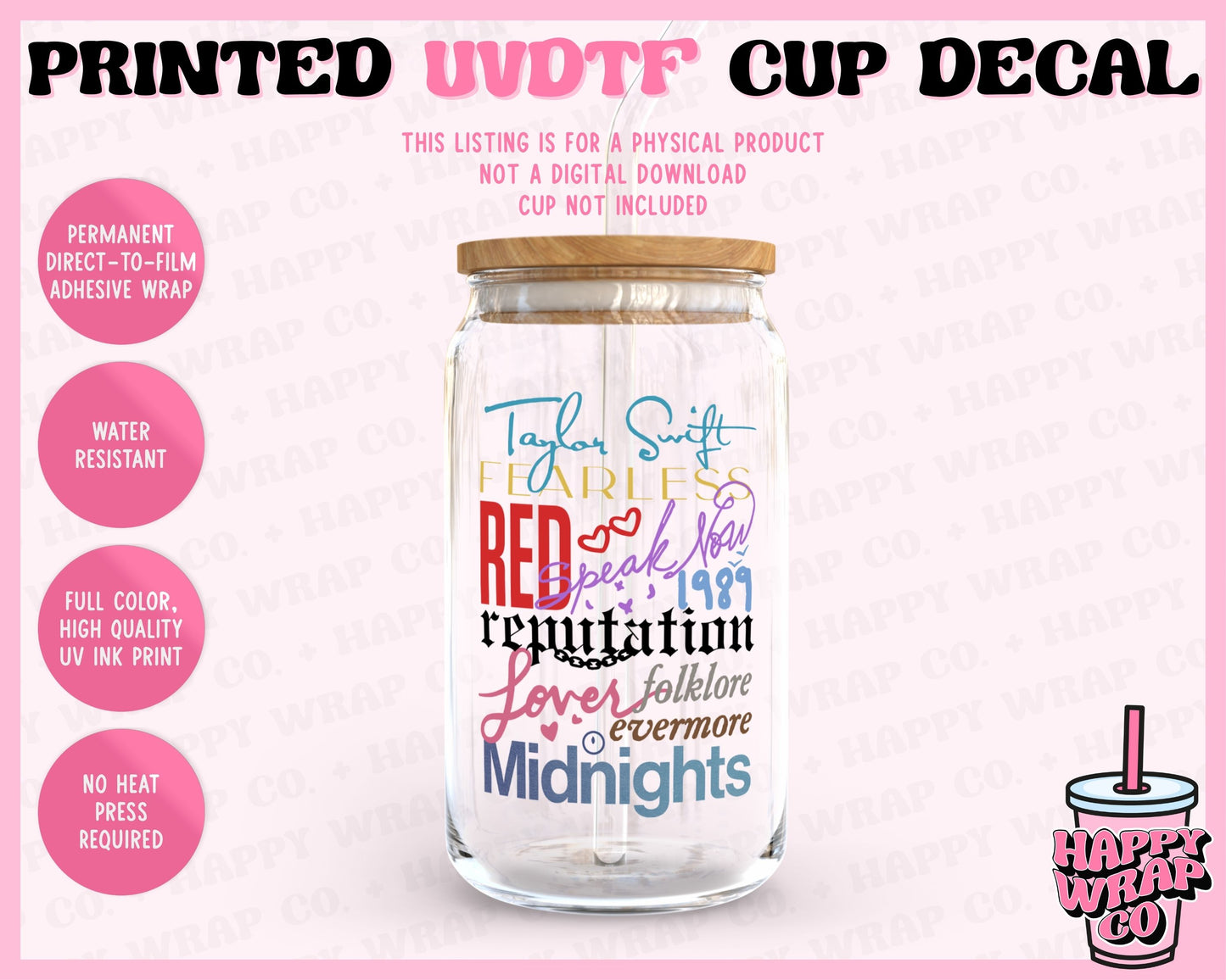 TS Ten Eras - UVDTF Cup Decal (Ready-to-Ship)