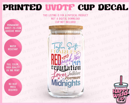 TS Ten Eras - UVDTF Cup Decal (Ready-to-Ship)