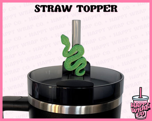 Green Rep Snake - Straw Topper