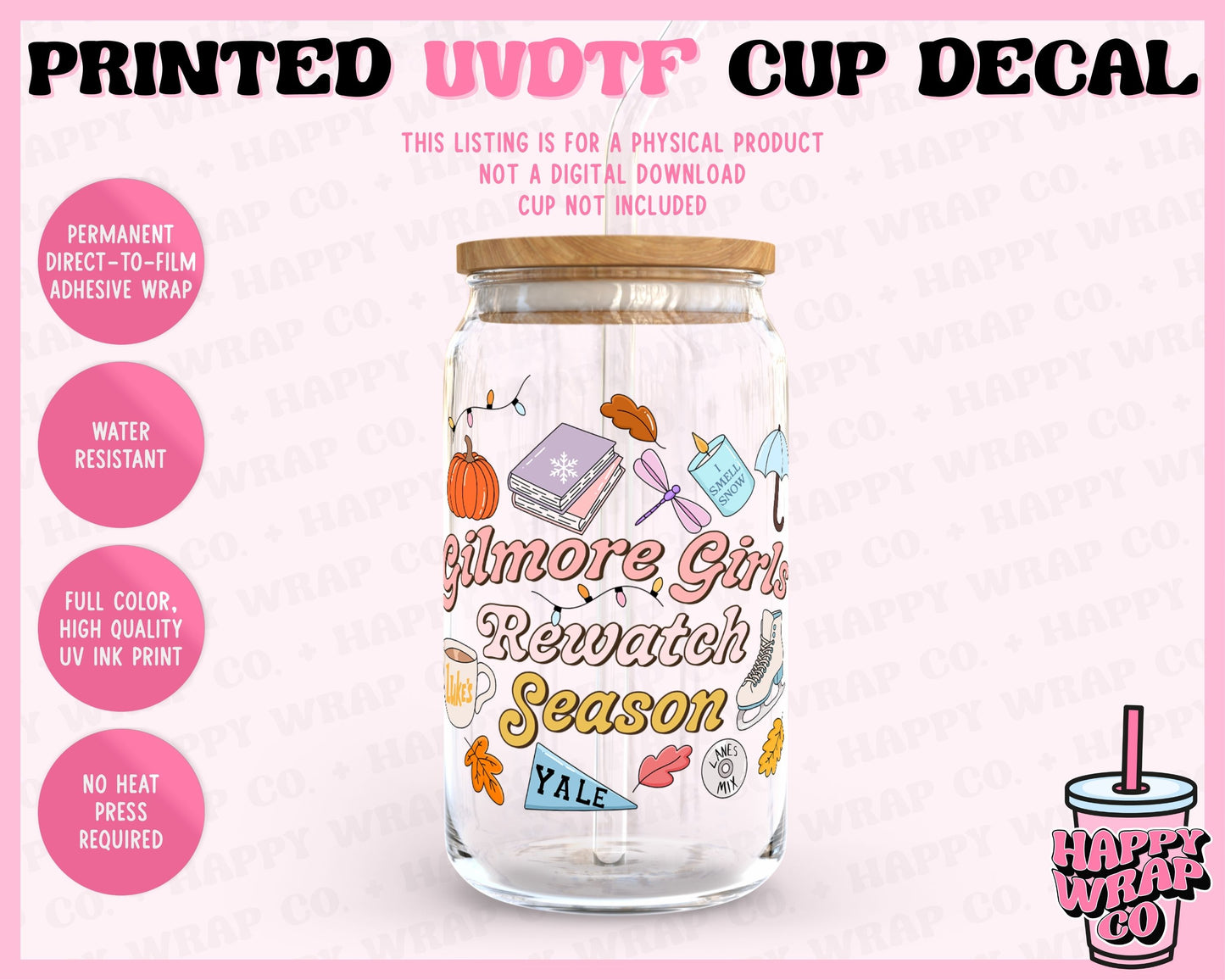 Gilmore Rewatch Season - UVDTF Cup Decal (Ready-to-Ship) (Double-Sided)