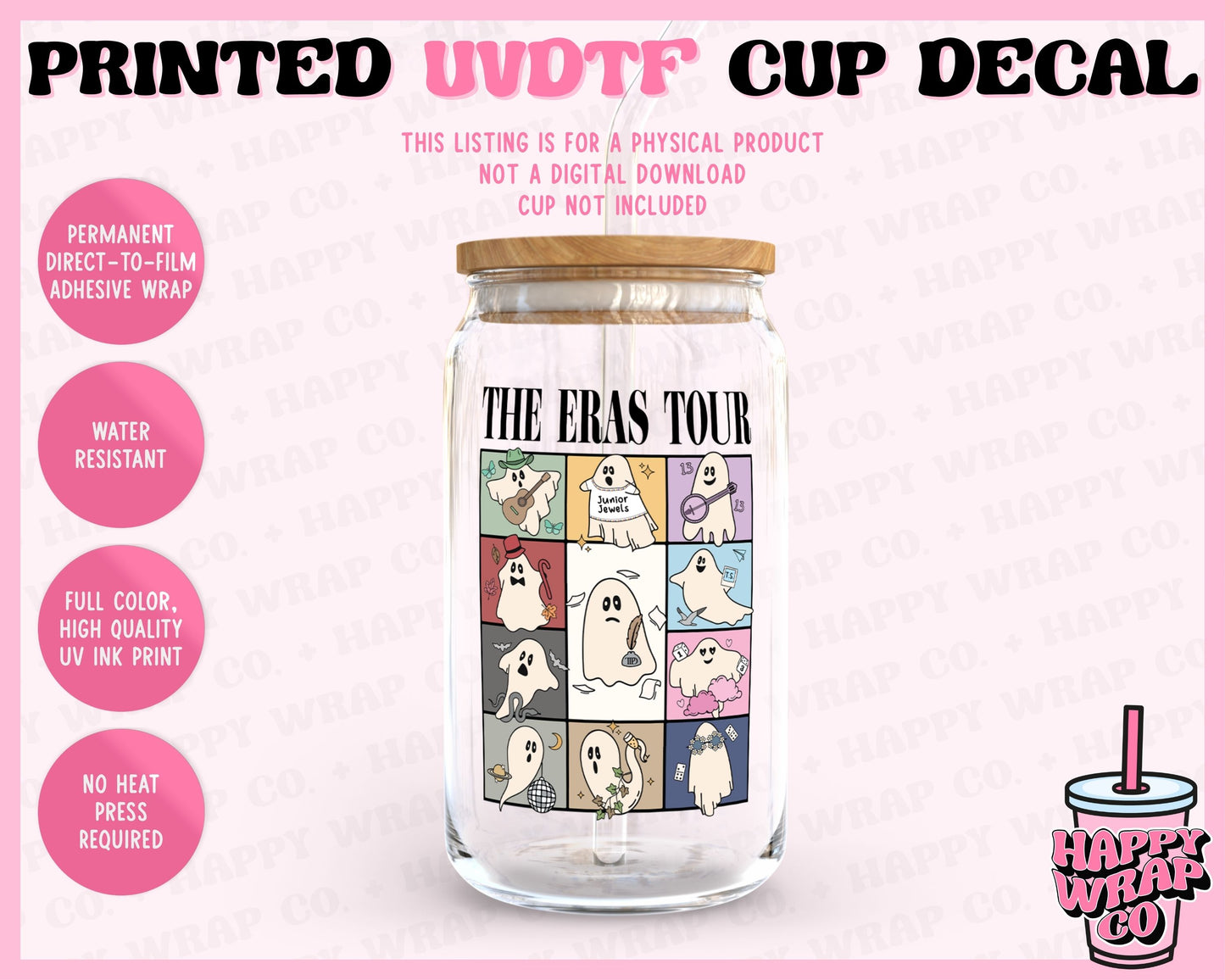 TS Ghostie Eras Tour - UVDTF Cup Decal (Ready-to-Ship) (Double-Sided)