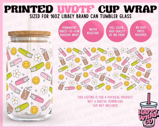 Cute Books and Coffee - UVDTF Beer Can Glass Wrap (Ready-to-Ship) (Double-Sided)