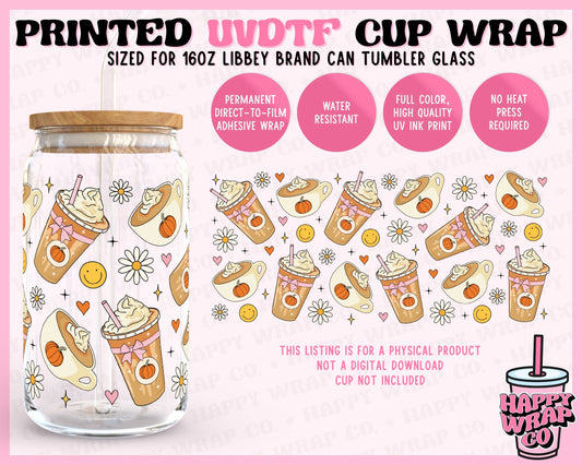 Pumpkin Spice Drinks - UVDTF Beer Can Glass Wrap (Ready-to-Ship) (Double-Sided)