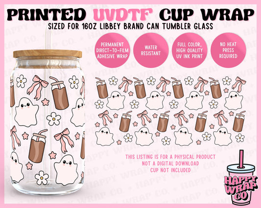 Ghost Coffee - UVDTF Beer Can Glass Wrap (Ready-to-Ship) (Double-Sided)