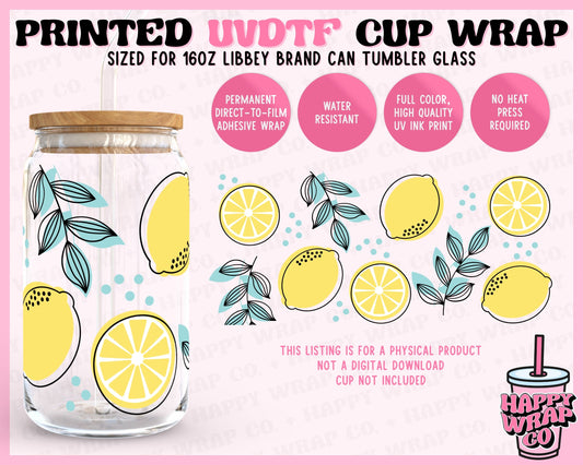 Lemons - UVDTF Beer Can Glass Wrap (Ready-to-Ship)