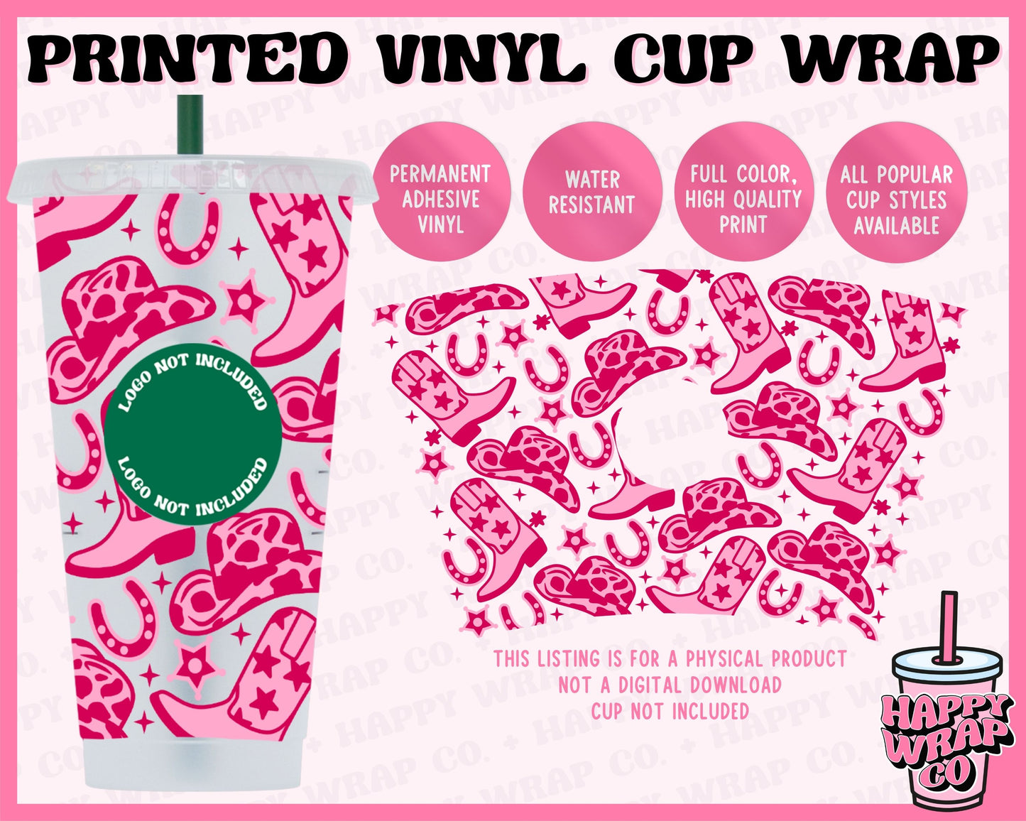 Pink Cowgirl - Vinyl Cup Wrap
