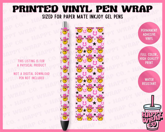 Cowgirl Happy Face - Vinyl Pen Wrap