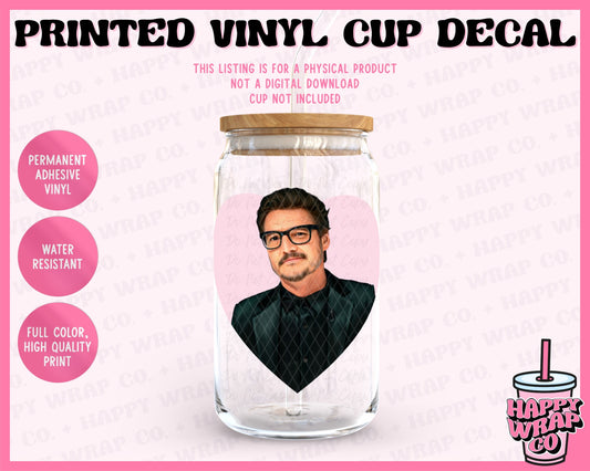 Pedro Pascal Heart - Vinyl Cup Decal
