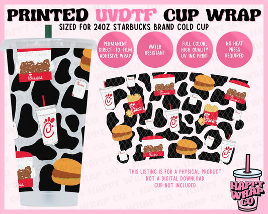 Chicken Fast Food - UVDTF Cold Cup Wrap (Ready-to-Ship)