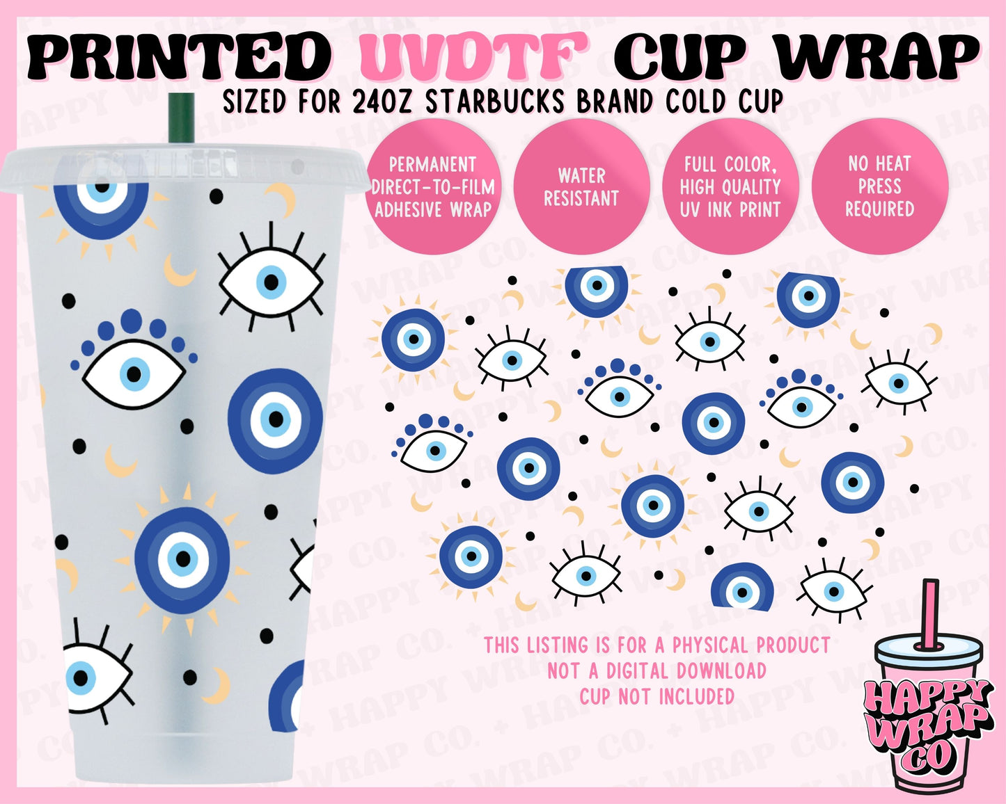 Cold Cup Wrap Ready to Use, Ready to Apply Wrap, Adhesive Vinyl