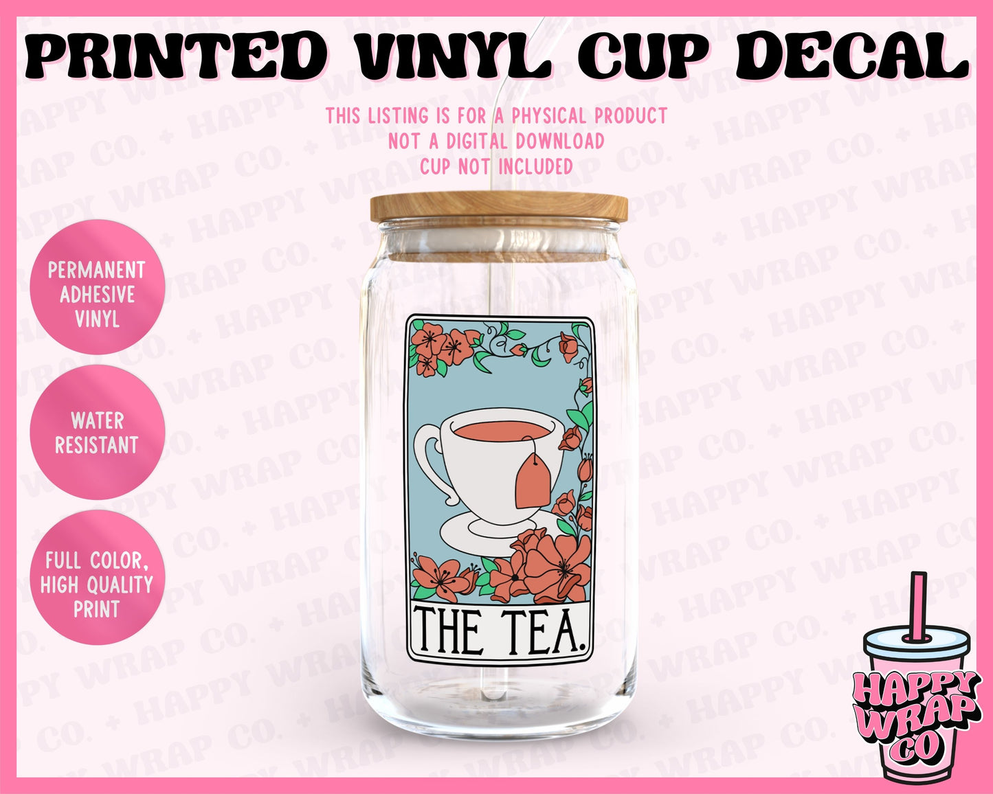 The Tea Tarot Card - Vinyl Cup Decal