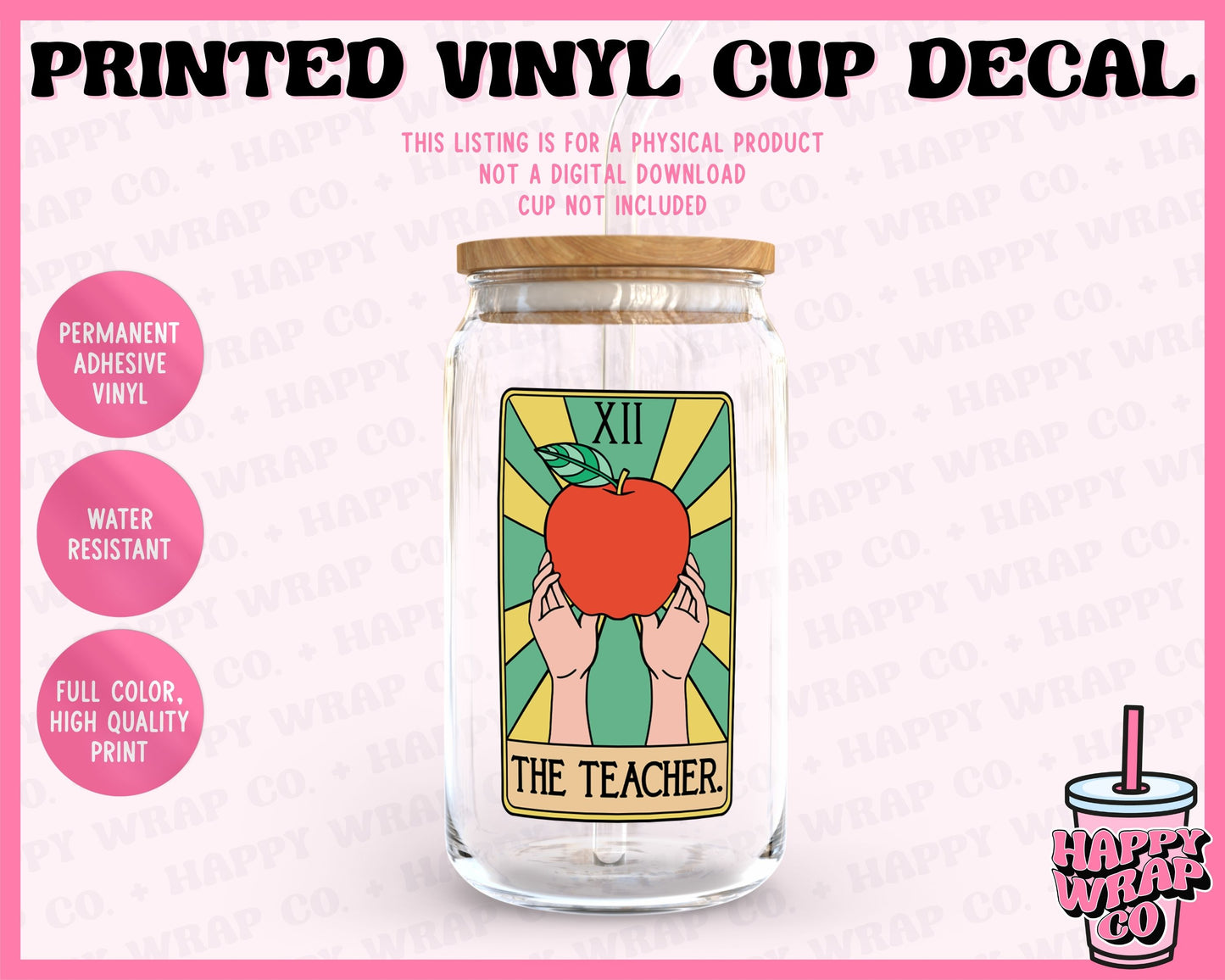 The Teacher Card - Vinyl Cup Decal