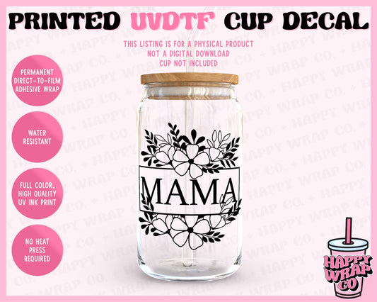 Mama Floral - UVDTF Cup Decal (Ready-to-Ship)