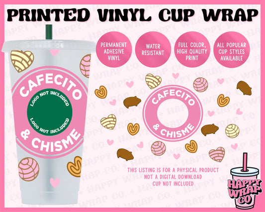 Cafecito y Chisme - Vinyl Cup Wrap