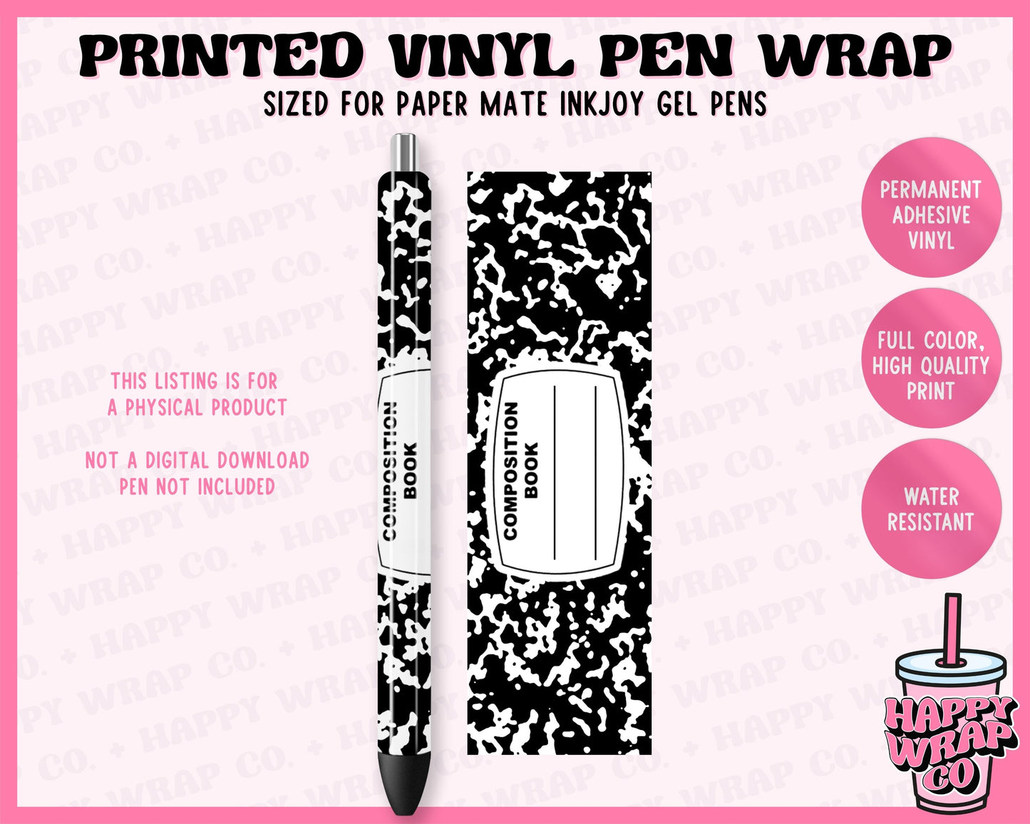 Composition Book - Vinyl Pen Wrap