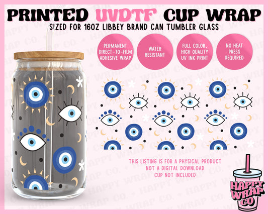 Evil Eye - UVDTF Beer Can Glass Wrap (Ready-to-Ship)